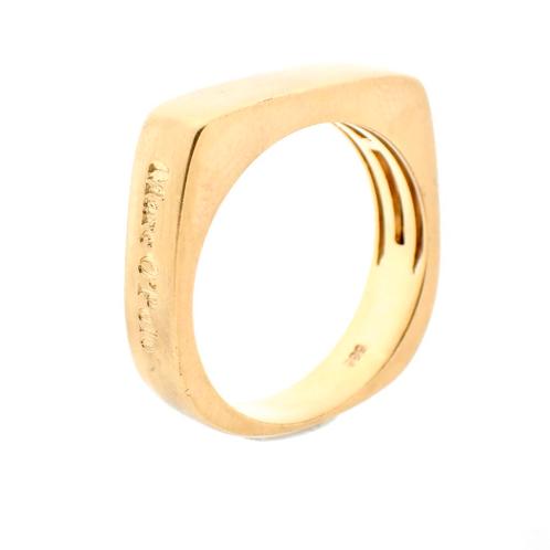 Gouden vierkante gematteerde ring; Marc O Polo (uniek), Bijoux, Sacs & Beauté, Bagues, Enlèvement ou Envoi