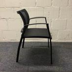 vergaderstoel 4 poot, met netwave rug - zwart stoffen, Huis en Inrichting, Gebruikt, Zwart, Eén
