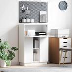 vidaXL Bureau met plank Wit 71,5 x 31,5 x 106,5 cm Bewerkt, Huis en Inrichting, Verzenden, Nieuw