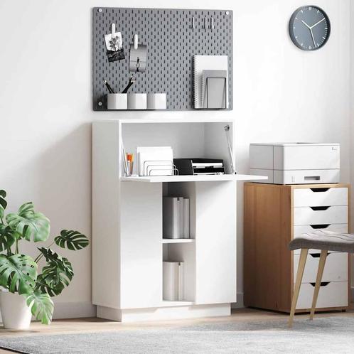 vidaXL Bureau met plank Wit 71,5 x 31,5 x 106,5 cm Bewerkt, Huis en Inrichting, Bureaus, Nieuw, Verzenden