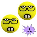 Fako Bijoux® - Tennisdemper - Emoji - Nerd - 2 Stuks, Verzenden
