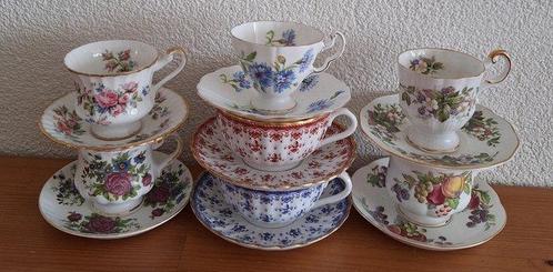 Pragon, Adderley, Spode, Rosina - Kop en schotel (14) -, Antiek en Kunst, Antiek | Meubels | Tafels