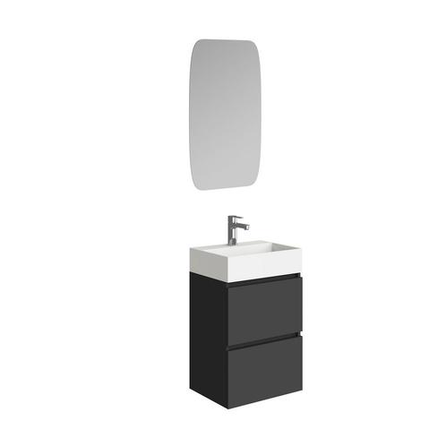 Fonteinkast Wiesbaden Mini 45 cm Mat Zwart Met Wastafel, Doe-het-zelf en Bouw, Sanitair, Bad, Nieuw, Ophalen of Verzenden