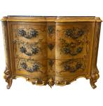 Very Fine Painted and Laquered  a Jardin  Three Drawers