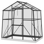 Kweekhuis - Aluminium - Met raam en schuifdeur - Zwart, Tuin en Terras, Ophalen of Verzenden, Nieuw