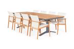 Suns Florine dining set teak met Stockholm tuintafel 280 x, Tuin en Terras, Tuinsets en Loungesets, Nieuw