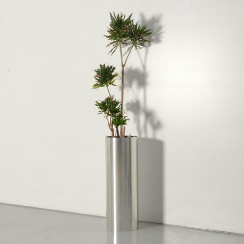 Echte plant met plantenbak, aluminium, 89 x 32 cm ø
