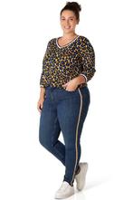 Broek Yesta denim glitter zijbies maat 46, Kleding | Dames, Broeken en Pantalons, Verzenden, Nieuw