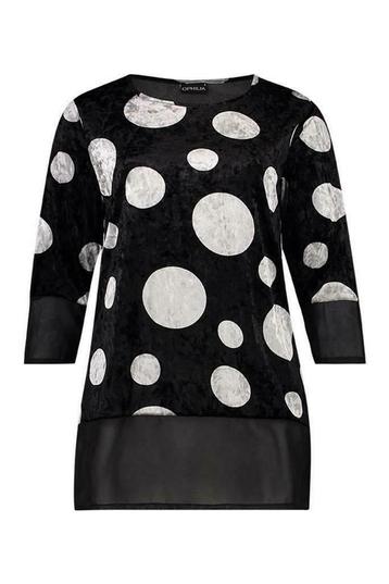 Shirt Sophilia Suzy velvet dots maat 46, Verzenden