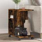vidaXL Bijzettafel met wieltjes 50x30x55 cm hout gerookt, Huis en Inrichting, Tafels | Bijzettafels, Verzenden, Nieuw