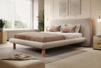 Meubella | Tweepersoonsbed 160x200 beige bouclé stof, Huis en Inrichting, Verzenden, Nieuw, 160 cm