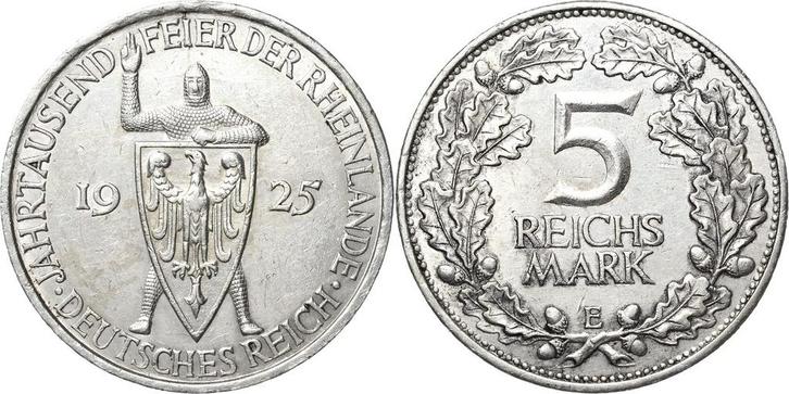 5 Reichsmark 1925 (MuntenenBankbiljetten-Duitslandvanaf1871), Postzegels en Munten, Munten | Europa | Niet-Euromunten, België