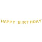 Gouden Happy Birthday Letterslinger 2,25m, Verzenden, Nieuw