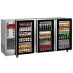 Flessenkoeler, roestvrij staal, 3 glazen deuren, 579 liter, Verzenden, Nieuw in verpakking, Koelen en Vriezen
