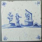 Tegel - 17e eeuwse Bijbeltegel JOH. 4 1-42 - 1650-1700, Antiek en Kunst