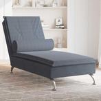 vidaXL Massage chaise longue met bolster fluweel donkergrijs, Verzenden