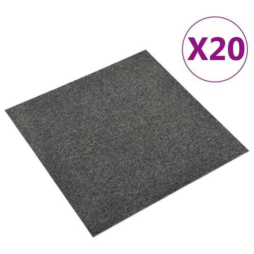vidaXL Tapijttegels 20 st 5 m² 50x50 cm antraciet, Doe-het-zelf en Bouw, Vloerdelen en Plavuizen, Nieuw, Verzenden