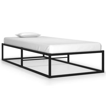 vidaXL Bedframe metaal zwart 90x200 cm, Huis en Inrichting, Verzenden, Nieuw
