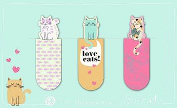 Magnetische boekenlegger Love Cats – set van 3 met katteni beschikbaar voor biedingen