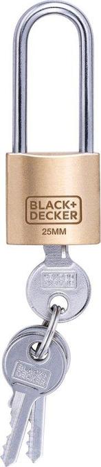 Tweedekans | BLACK+DECKER Hangslot - 25mm - Lange Beugel -, Fietsen en Brommers, Ophalen of Verzenden, Nieuw