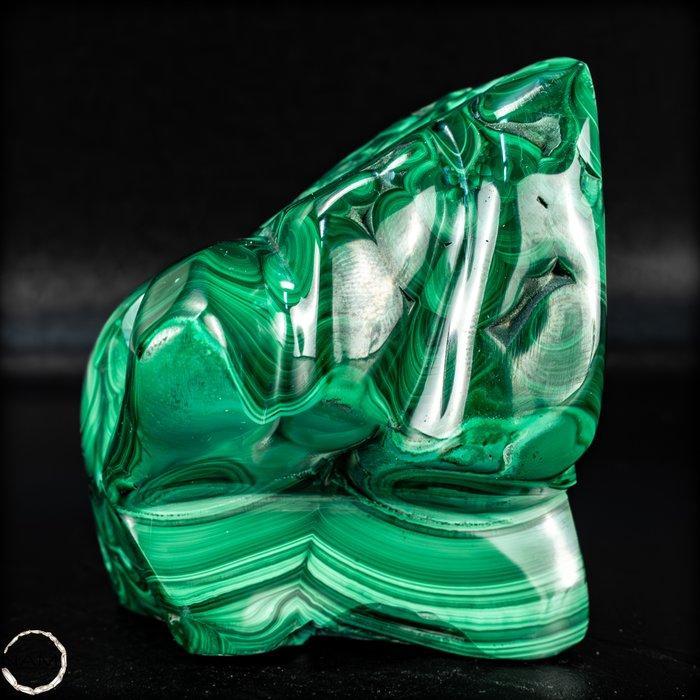 Zeldzame natuurlijke vlam uit malachiet beeldhouwwerk-, Antiek en Kunst, Curiosa en Brocante