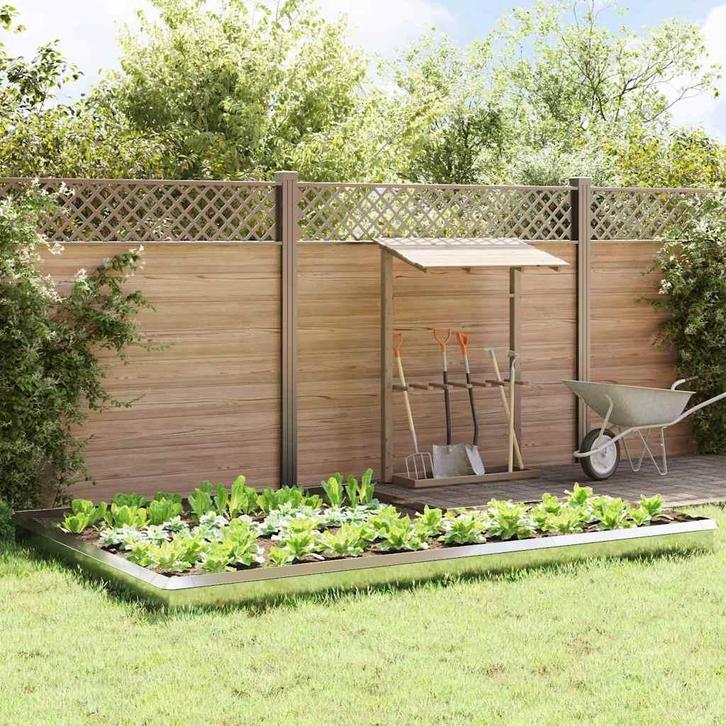 vidaXL Slakkenhekken 16 pcs Zilver Gegevens staal, Tuin en Terras, Bielzen en Borduren, Nieuw, Verzenden