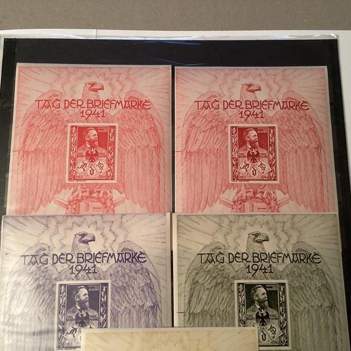 Oostenrijk 1941 - Cinderellas : 5 velletjes dag van de, Timbres & Monnaies, Timbres | Europe | Autriche