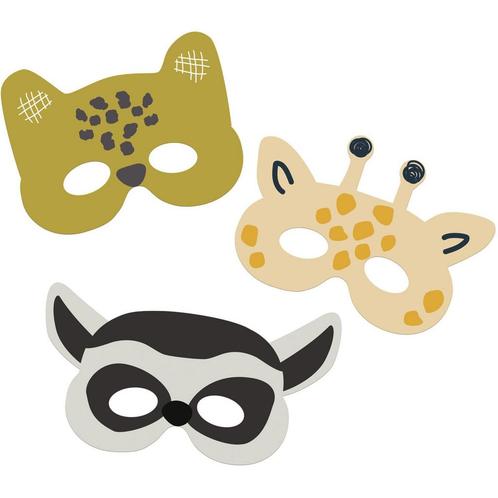 Jungle Dieren Maskers Zoo Party 6st, Hobby & Loisirs créatifs, Articles de fête, Envoi