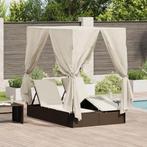 vidaXL Dubbele ligstoel Bruin 203 x 128 x 202 cm Poly Riet,, Tuin en Terras, Verzenden, Nieuw