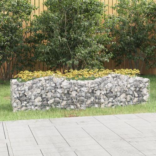 vidaXL Lit surélevé à gabions arqué 200x50x50 cm Fer, Jardin & Terrasse, Pots de fleurs, Neuf, Envoi