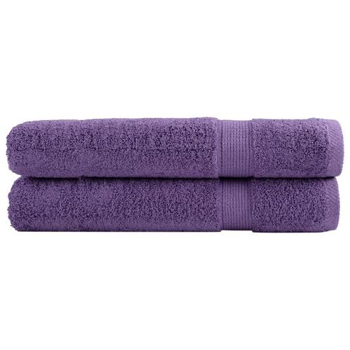 vidaXL Saunadoeken SOLUND 2 st 600 g/m² 80x200 cm paars, Maison & Meubles, Salle de bain | Linge de bain & Accessoires, Envoi