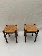 Kruk - Set van Krukken met rotan zitting - Rattan, Hout