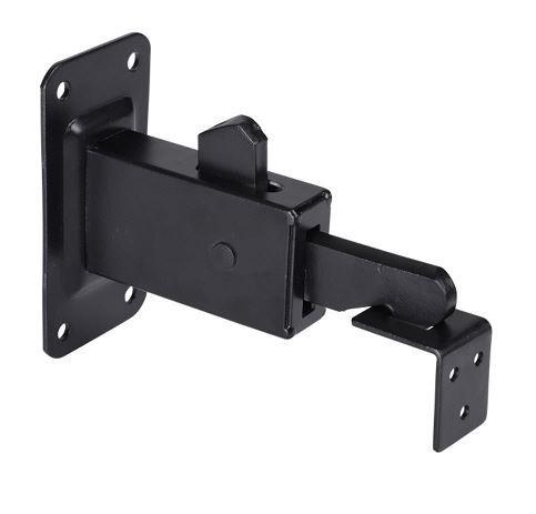 Deurvastzetter met muurplaat 116 x 59 x 7 mm zwart, Doe-het-zelf en Bouw, Hang- en Sluitwerk, Klink of Kruk, Nieuw, Overige materialen