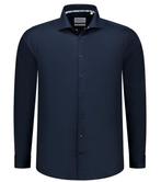 2dekans | Boston Brothers Wide Spread Overhemd – Navy Twill, Kleding | Heren, Ophalen of Verzenden, Nieuw