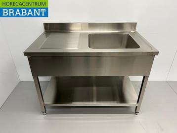 RVS Spoeltafel spoelbak 120 x 70 cm Horeca, Ophalen of Verzenden