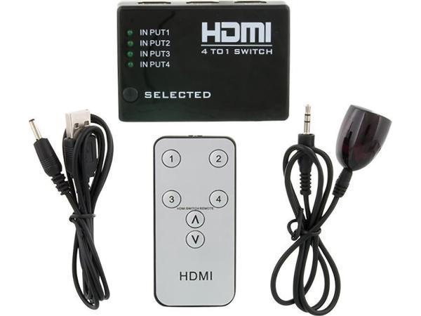 Veiling - Q-LINK HDMI 4 to 1 switch met afstandsbediening, Doe-het-zelf en Bouw, Elektriciteit en Kabels