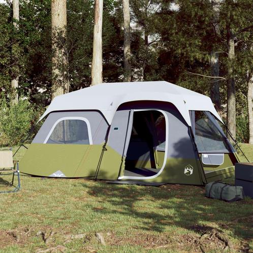 vidaXL Tent 9-persoons waterdicht met LED lichtblauw, Caravans en Kamperen, Tenten, Nieuw, Verzenden