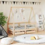 vidaXL Kinderbedframe met lades 70x140 cm massief grenenhout, Kinderen en Baby's, Kinderkamer | Bedden, Verzenden, Nieuw