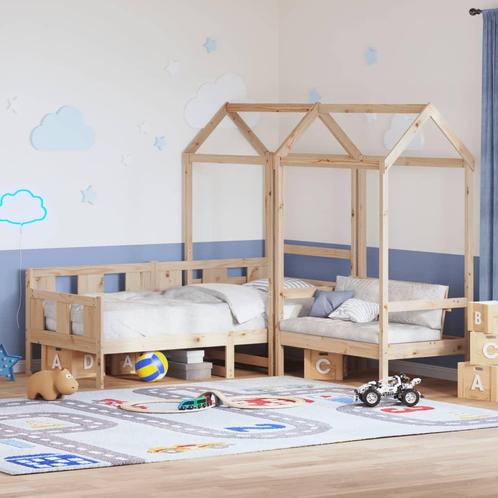 vidaXL Kinderbed met huisje en bankje massief grenenhout, Huis en Inrichting, Slaapkamer | Bedden, Nieuw, Verzenden