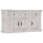 vidaXL Buffet Blanc 140x40x74 cm Bois de manguier massif, Maison & Meubles, Verzenden, Neuf