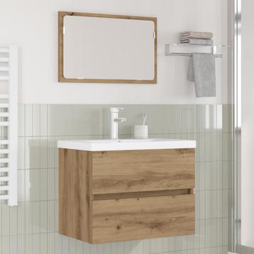 vidaXL Badkamermeubel Set 3 pcs Zwart eiken 60 x 38.5 x 45, Verzenden