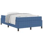 vidaXL Bedframe met matras Blauw 120 x 190 cm Stof, Maison & Meubles, Verzenden