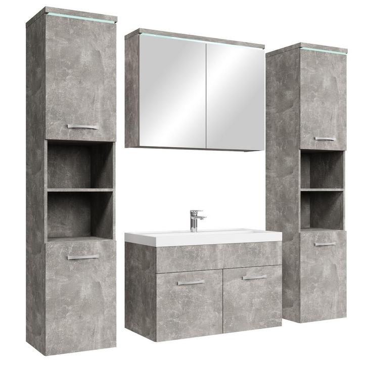 Badkamermeubel Set Paso XL 80 x 40 cm Beton Grijs, Huis en Inrichting, Badkamer | Badkamermeubels, Nieuw, Verzenden