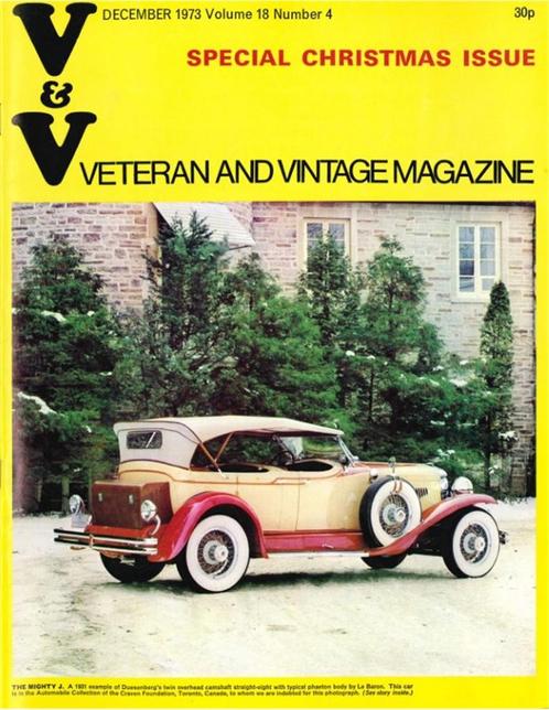 1973 VETERAN AND VINTAGE MAGAZINE 4 ENGELS, Livres, Autos | Brochures & Magazines, Enlèvement ou Envoi