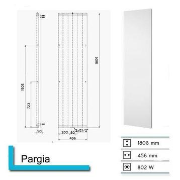 Handdoekradiator Pargia 1806 x 456 mm Wit Structuur