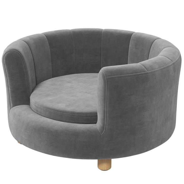 Huisdierenbed - Verhoogd - Flanellen bekleding - Grijs, Dieren en Toebehoren, Hondenbenches, Nieuw, Ophalen of Verzenden