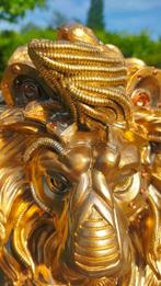 sculptuur, xxl steampunk leeuw - 33 cm - Hars