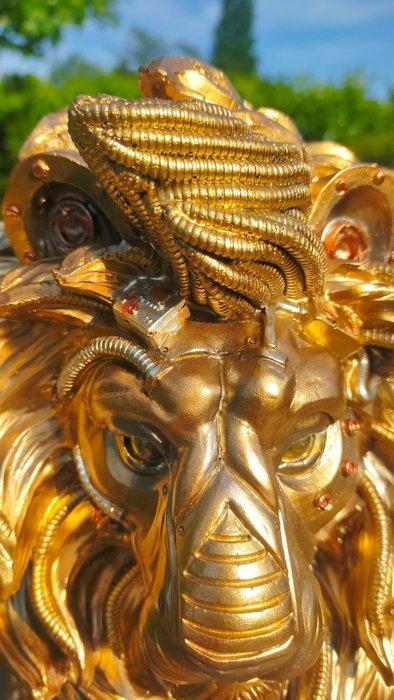 sculptuur, xxl steampunk leeuw - 33 cm - Hars, Antiek en Kunst, Kunst | Designobjecten