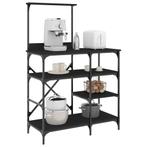 vidaXL Bakkersrek 90x40x132 cm bewerkt hout en metaal zwart, Huis en Inrichting, Keuken | Keukenbenodigdheden, Verzenden, Nieuw