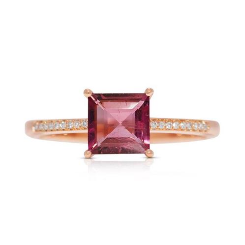 Ring - 18 karaat Roségoud -  1.14ct. tw. Toermalijn -, Handtassen en Accessoires, Ringen